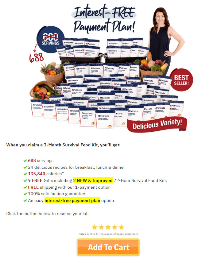 4Patriots 3 Month Food Supply review and emergency food kit