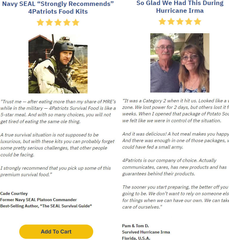 4Patriots 3 Month Food Supply review and emergency food kit